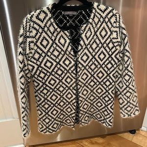 Black and White Diamond pattern Cardigan by Metric